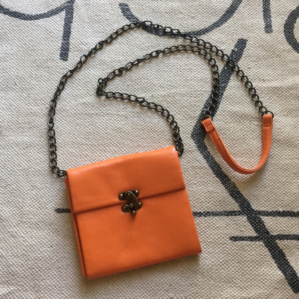 orange snakeskin crossbody